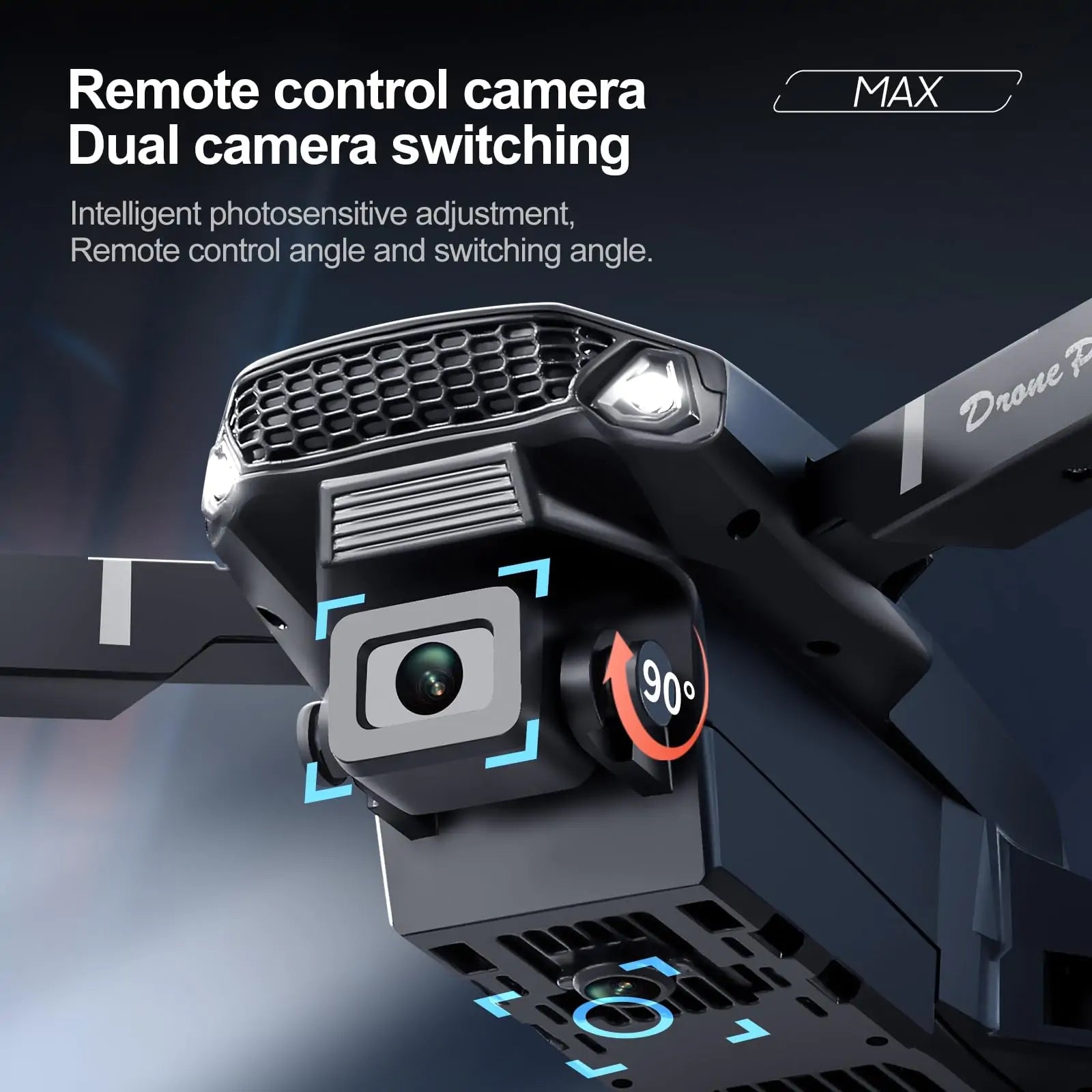 Foldable Mini Drone with Screen Controller, 360° Flips - Detail View
