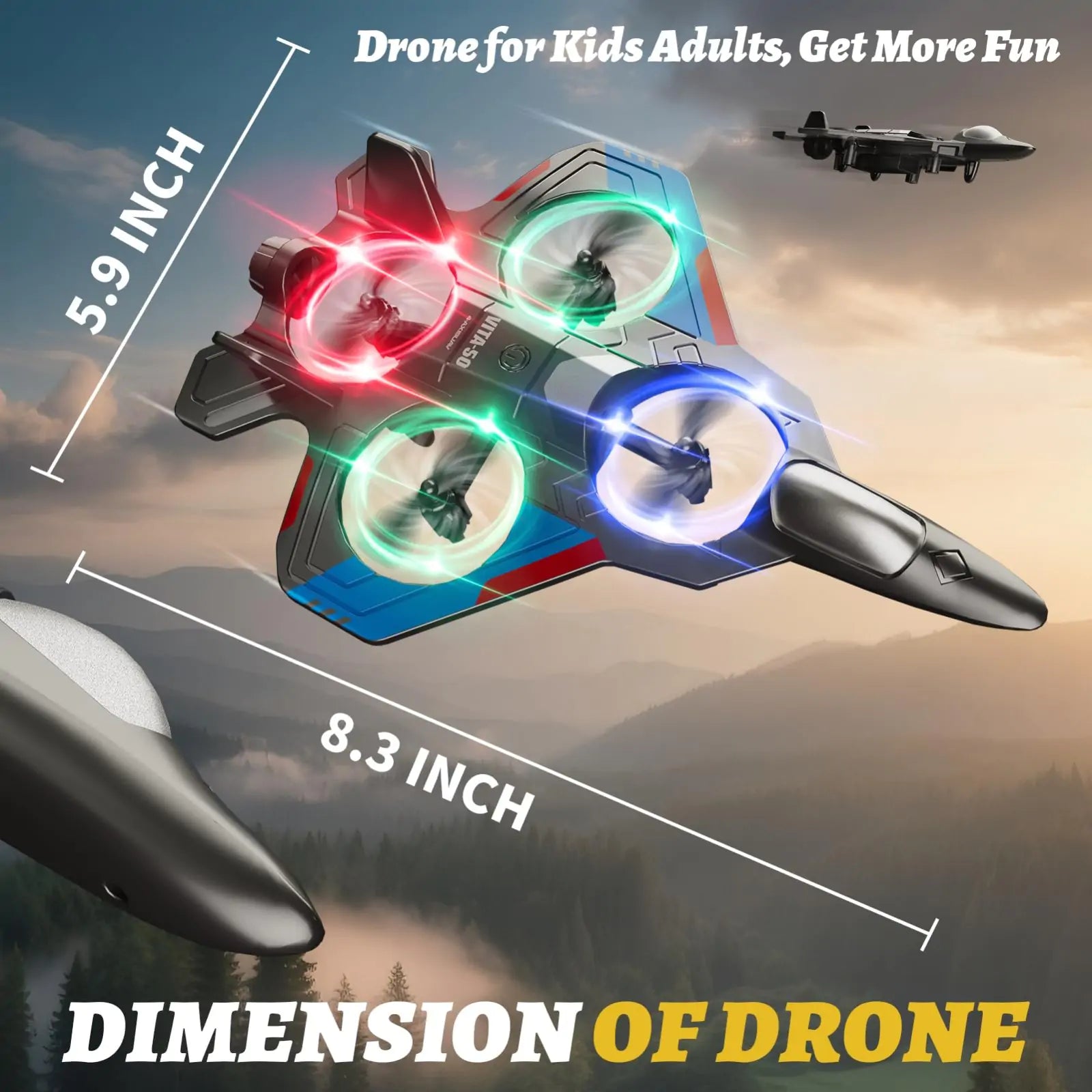 RC Fighter Jet Mini Drone with 3 Batteries - Image 8