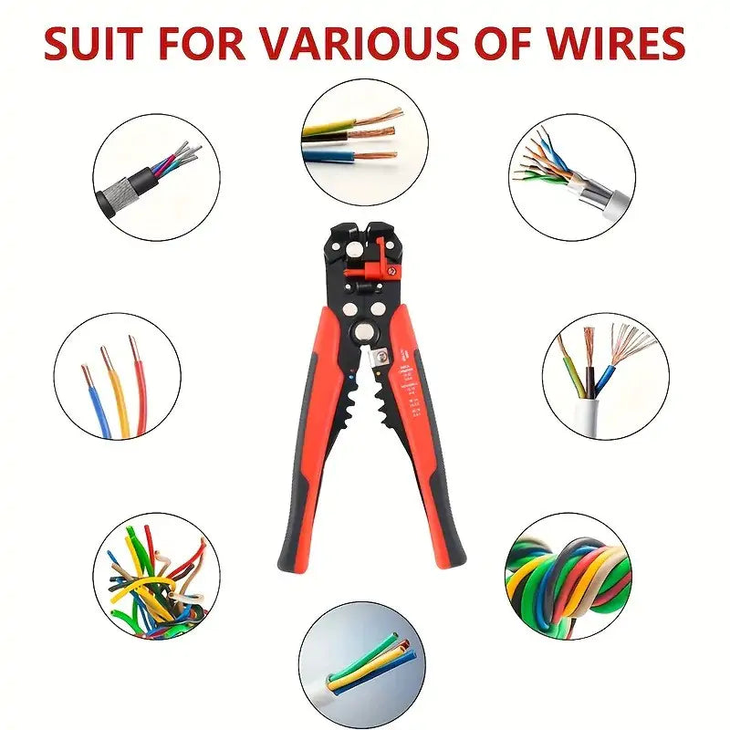 Automatic Wire Stripper and Crimper Tool 8", Self-Adjusting Wire - Detail View