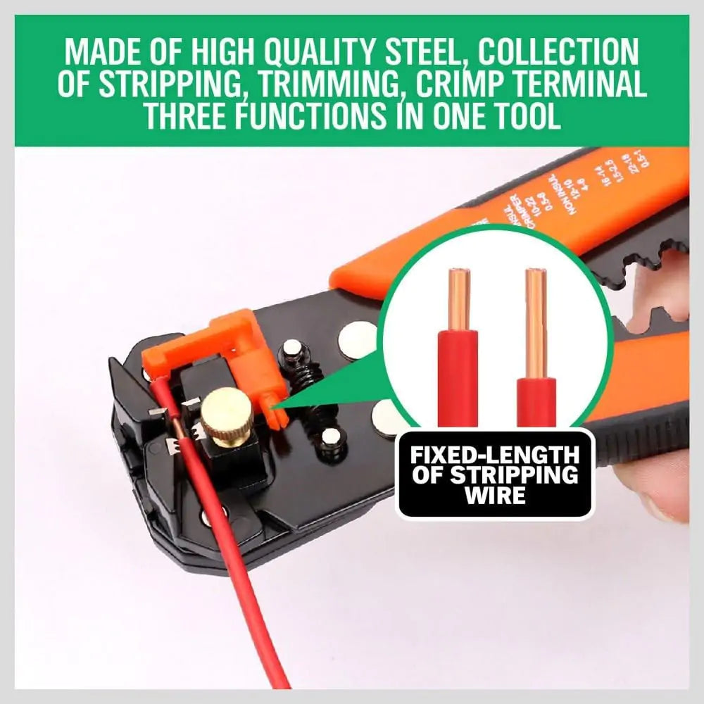 Automatic Wire Stripper and Crimper Tool 8", Self-Adjusting Wire - Features