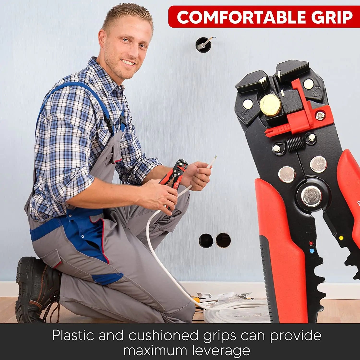 Automatic Wire Stripper and Crimper Tool 8", Self-Adjusting Wire - Image 6