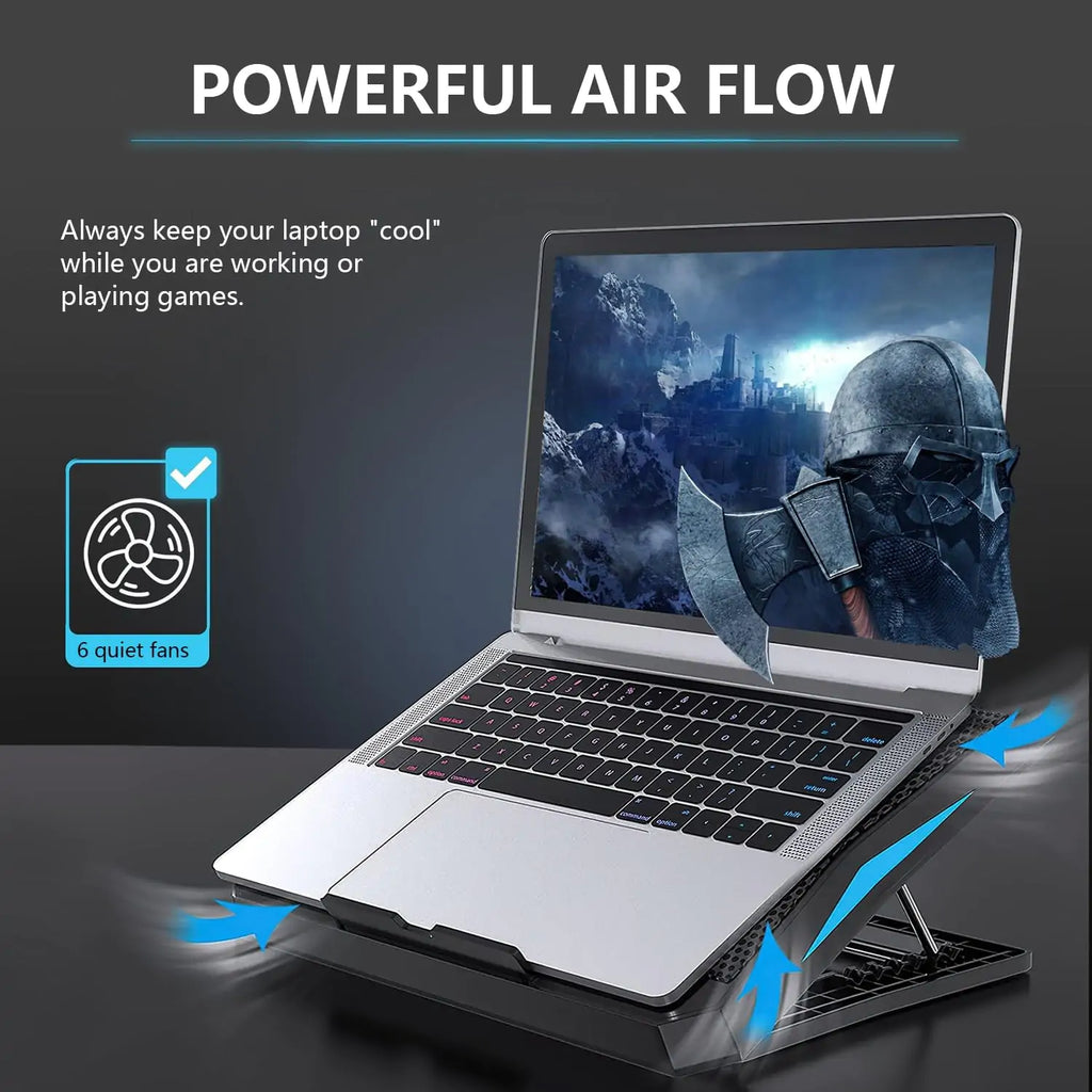 Laptop Cooling Pad Stand with 6 Quiet Fans, 2400 RPM - Features