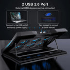 Laptop Cooling Pad Stand with 6 Quiet Fans, 2400 RPM - In Use