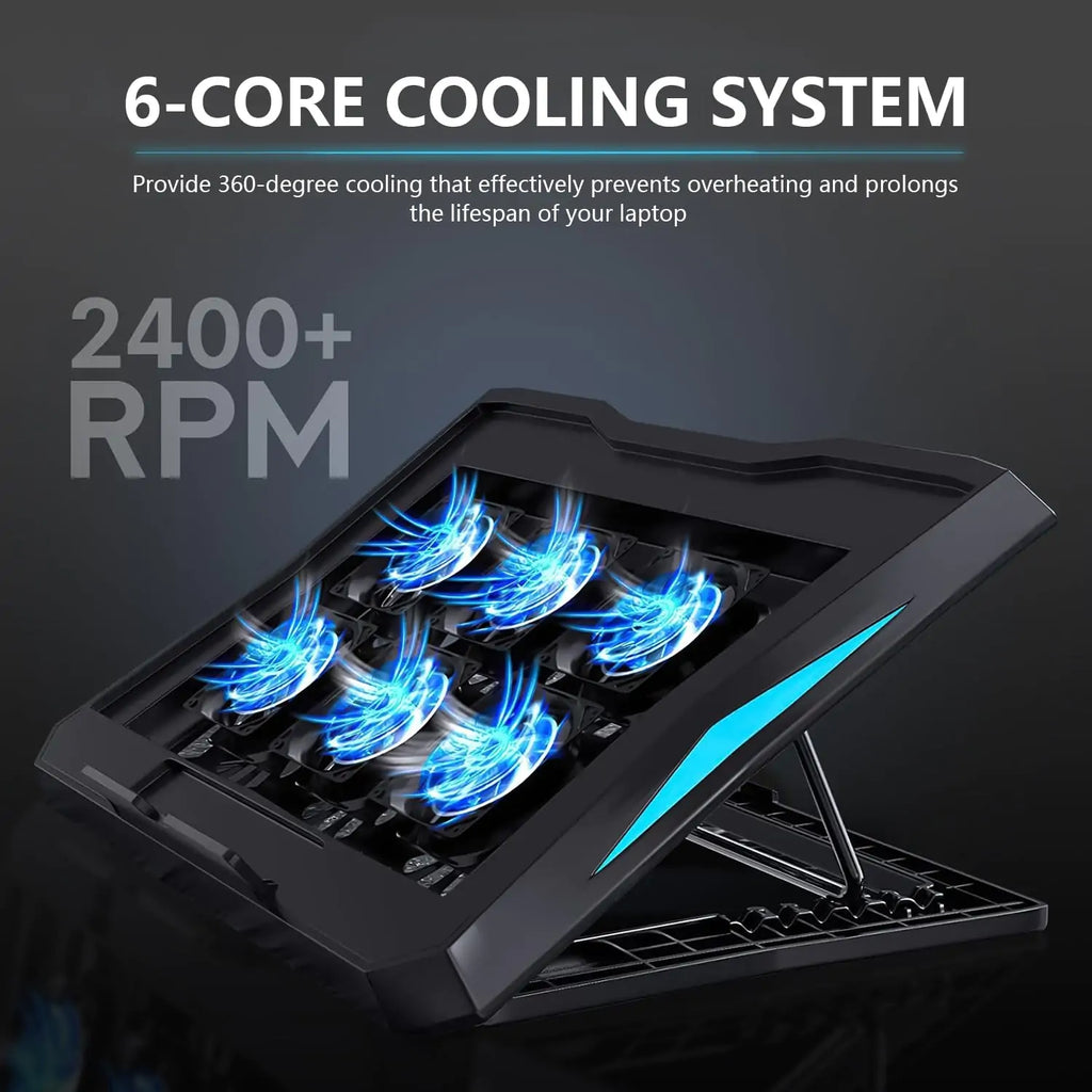 Laptop Cooling Pad Stand with 6 Quiet Fans, 2400 RPM - Image 8