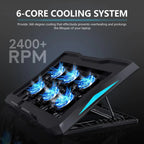 Laptop Cooling Pad Stand with 6 Quiet Fans, 2400 RPM - Image 8