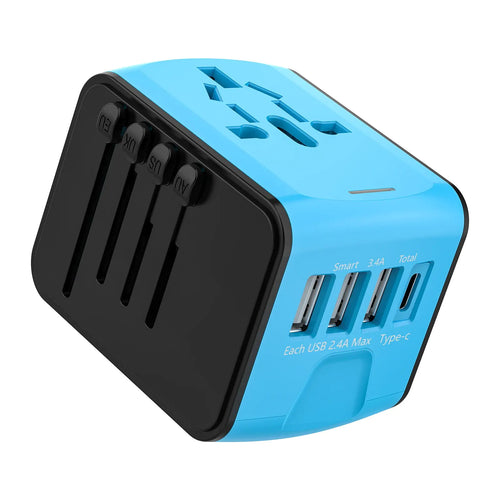 Universal Travel Adapter, 200+ Countries, 3 USB Ports - Main Product Image