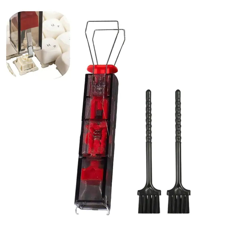 2-in-1 Keycap and Switch Puller Tool with 2 Cleaning Brushes - Main Product Image