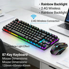 87-Key 2.4G Wireless Gaming Keyboard and Mouse Combo - Detail View