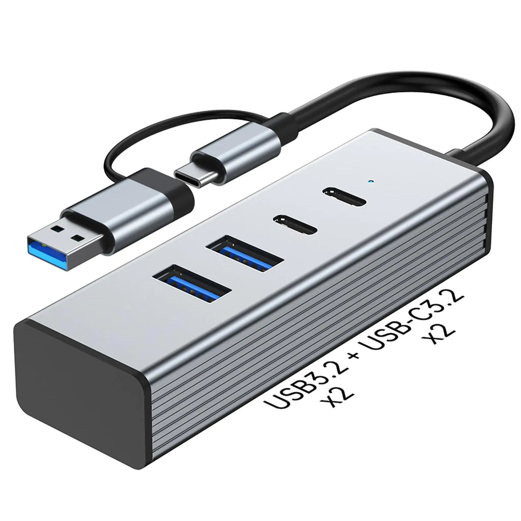 4-in-2 USB 3.2 Hub 10Gbps, USB-A & USB-C Dual Port - Main Product Image