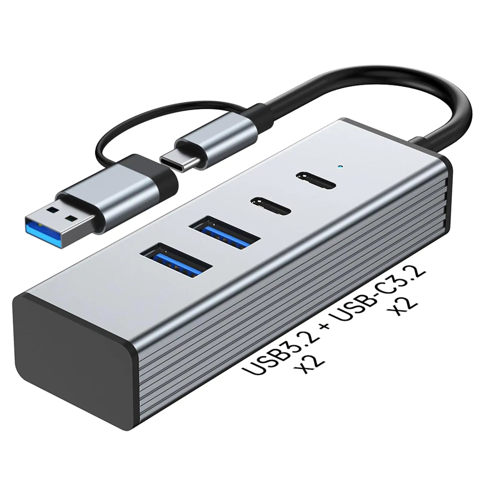 4-in-2 USB 3.2 Hub 10Gbps, USB-A & USB-C Dual Port - Main Product Image