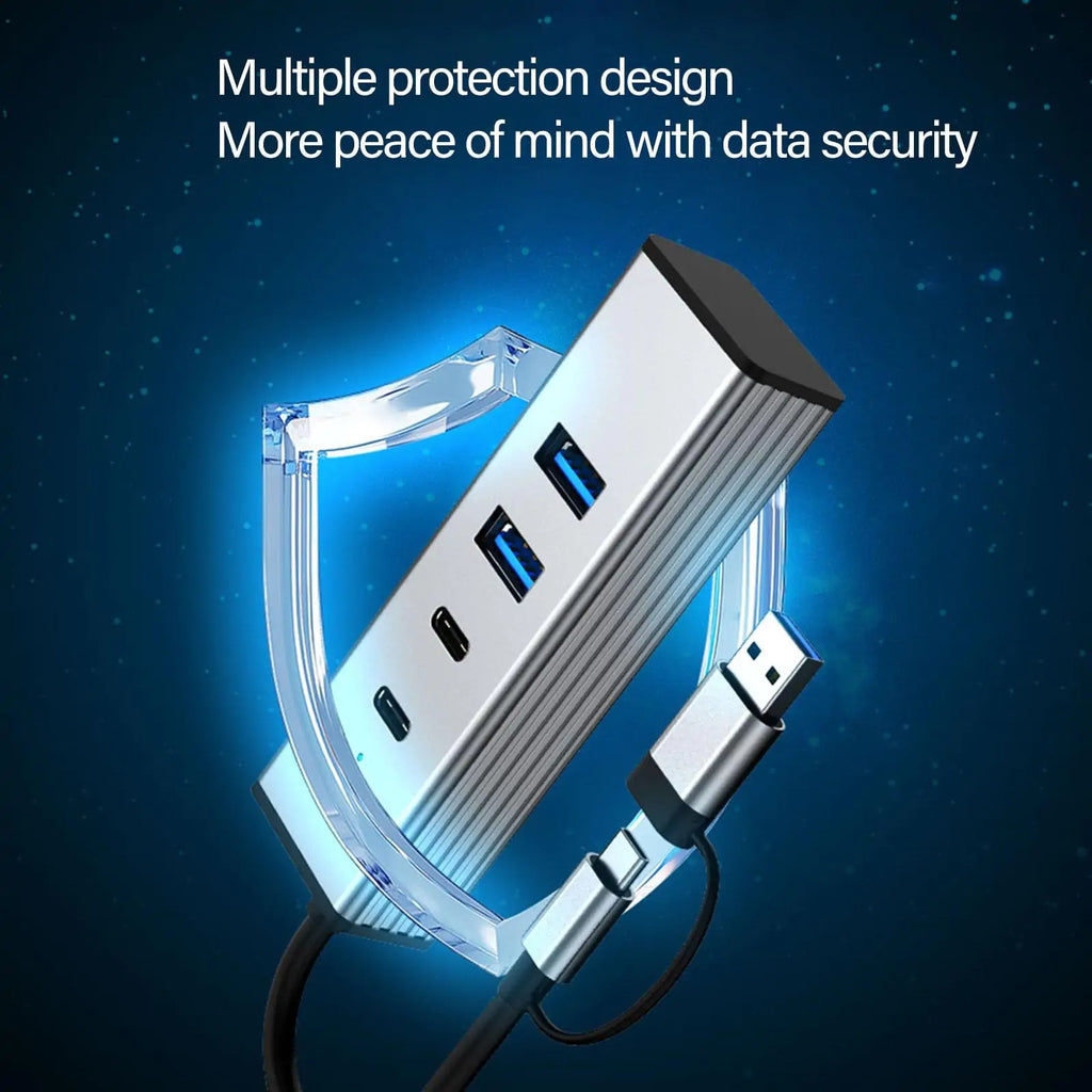 4-in-2 USB 3.2 Hub 10Gbps, USB-A & USB-C Dual Port - Features