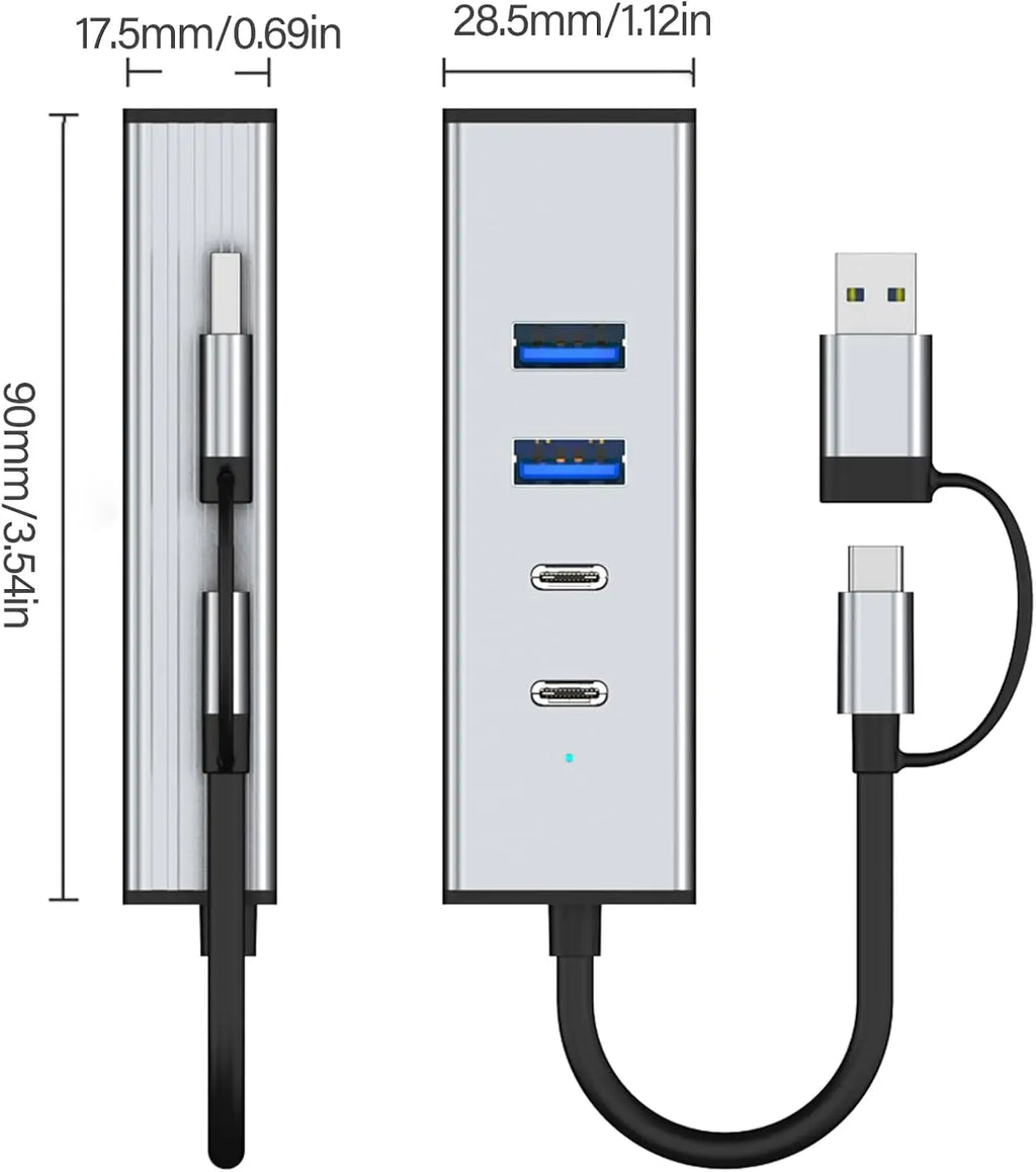 4-in-2 USB 3.2 Hub 10Gbps, USB-A & USB-C Dual Port - Image 6