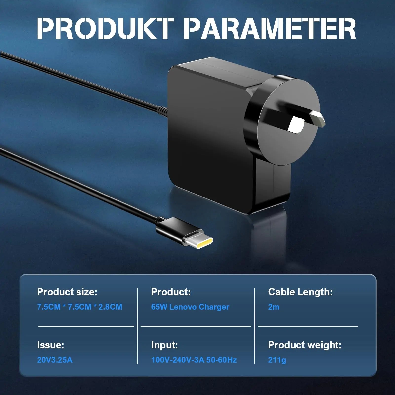 65W PD USB-C Laptop Charger, Power Adapter - Features