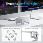 Mac Mini M4 Stand, Aluminium Desktop Holder - In Use