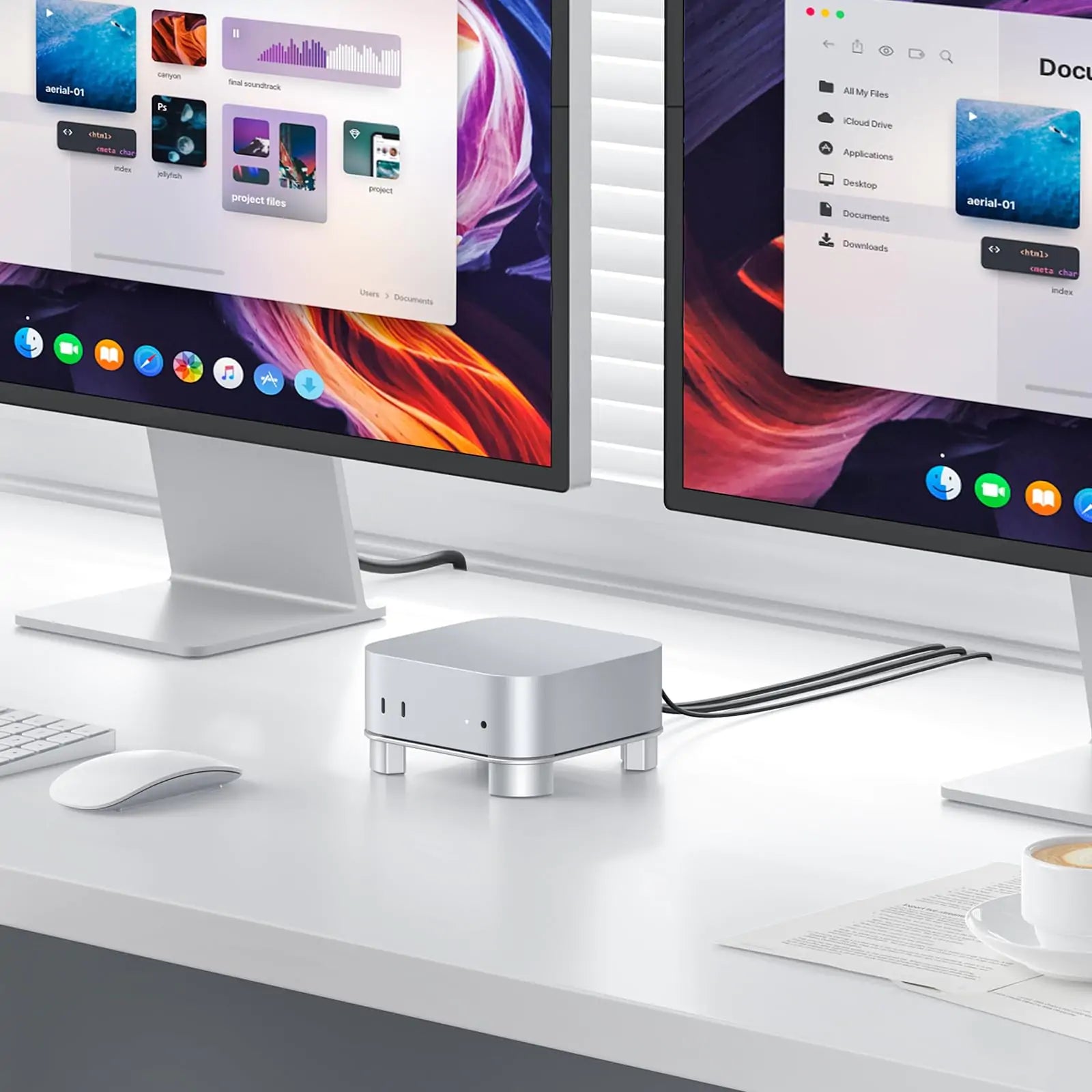 Mac Mini M4 Stand, Aluminium Desktop Holder - Image 9