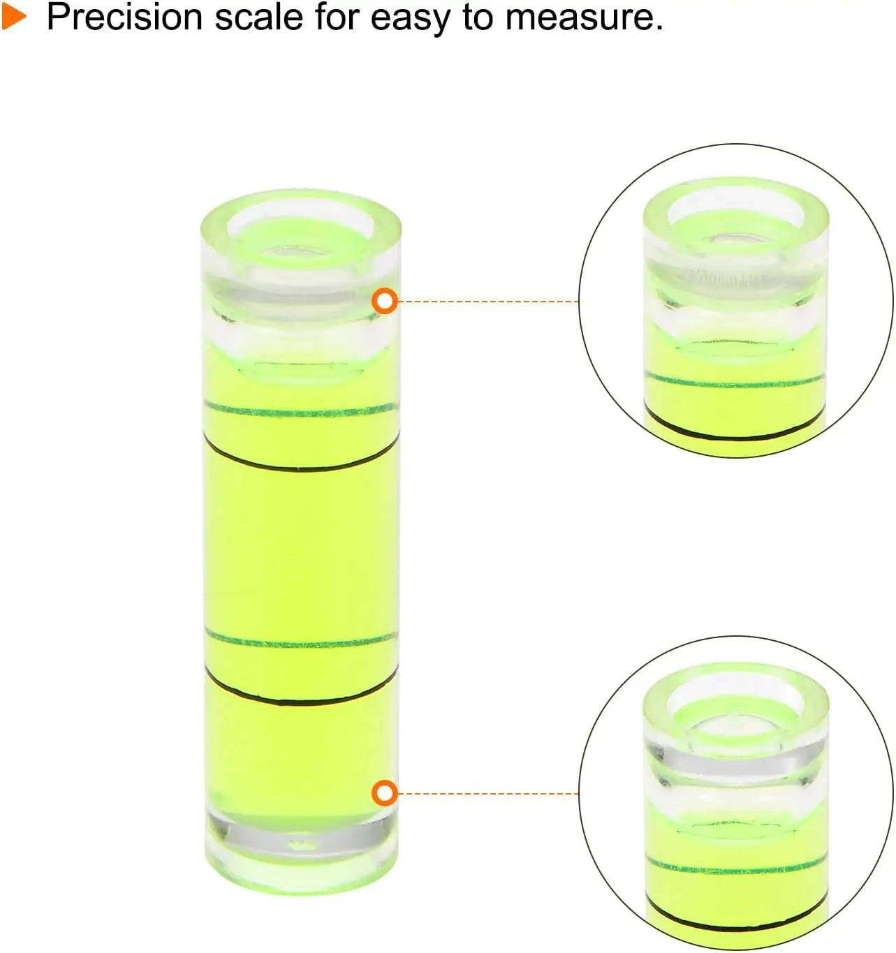 6-Pack Mini Bubble Spirit Levels, Horizontal Leveler - Detail View