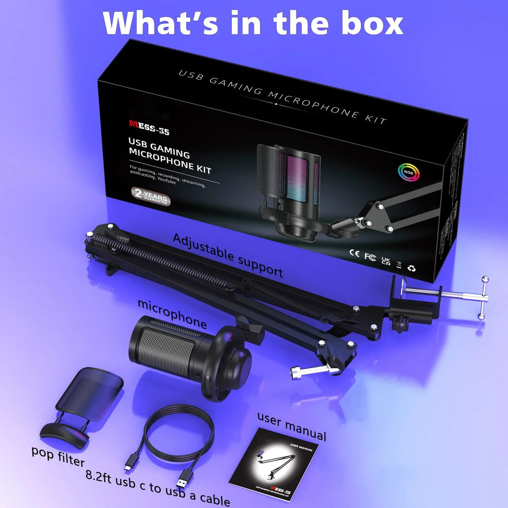 USB Gaming Microphone Kit with Boom Arm - Image 9