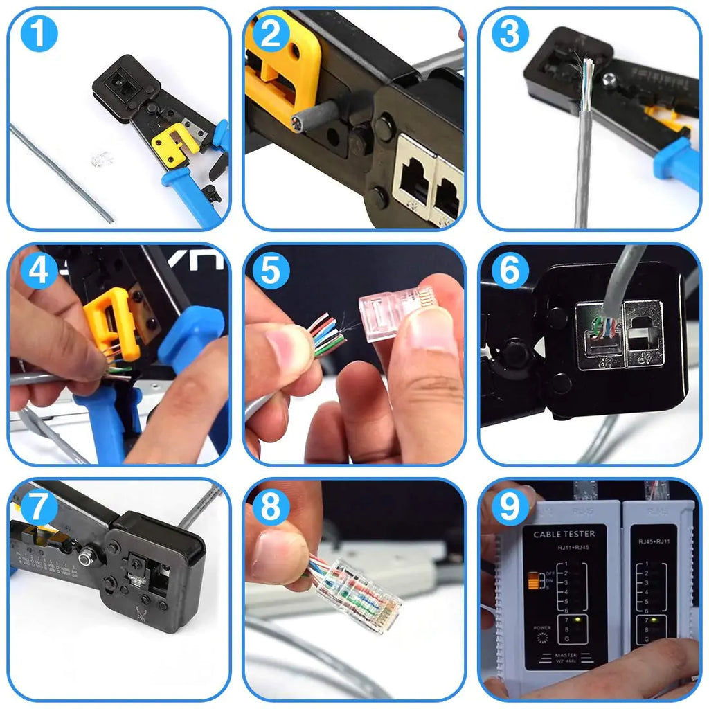 Pass Through RJ45 Crimping Tool Kit - Features