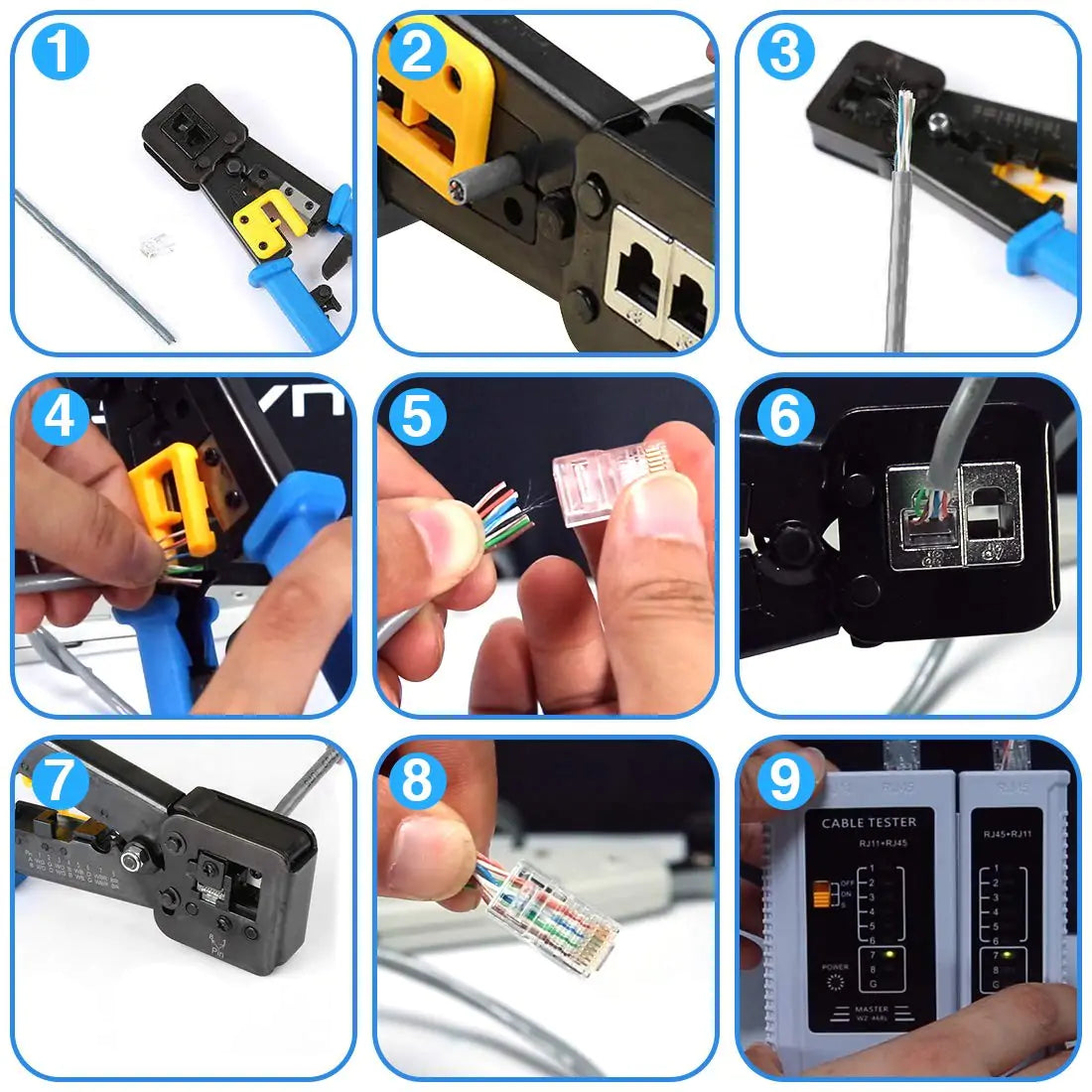Pass Through RJ45 Crimping Tool Kit - Features