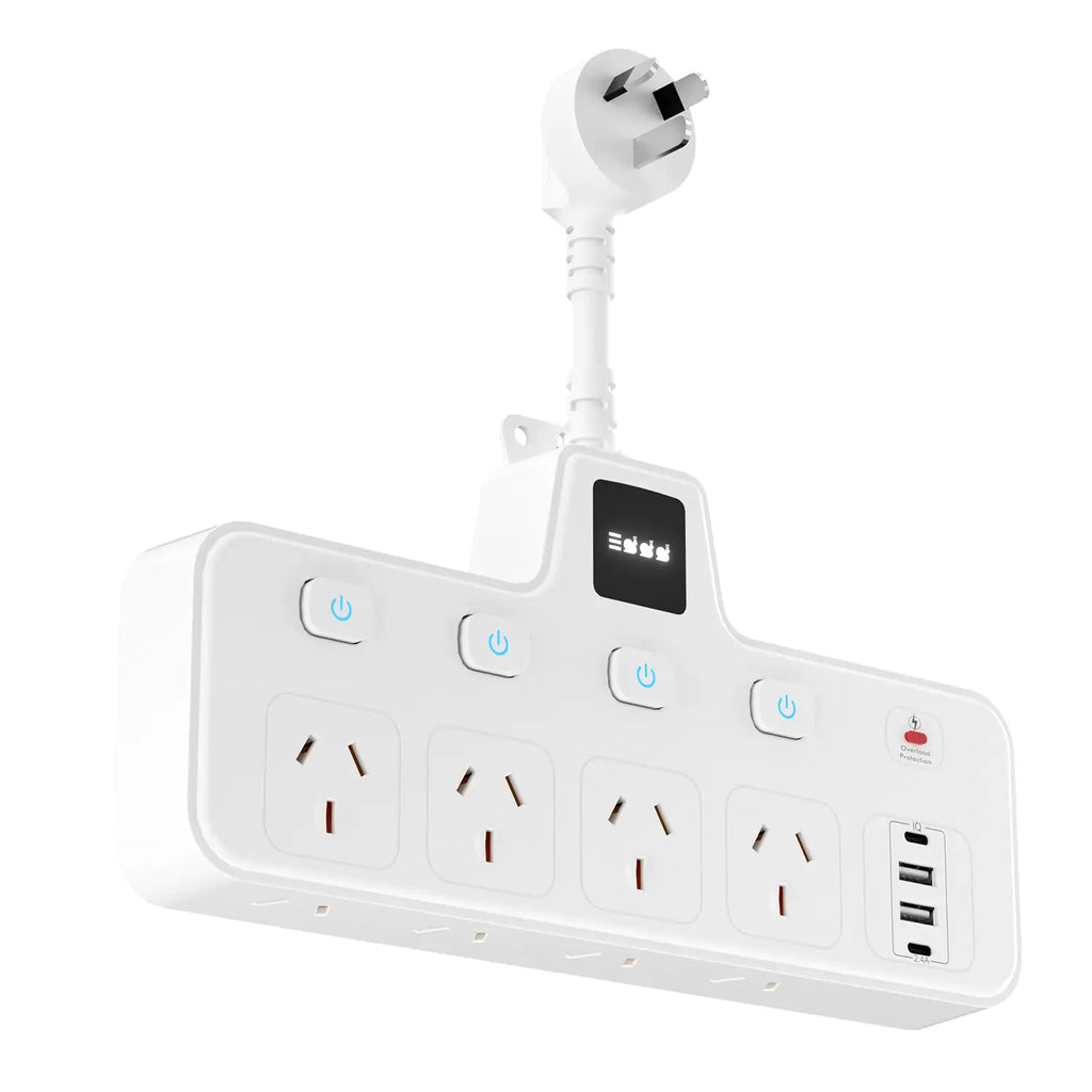 12-in-1 Power Board with LED Night Light, Individual Switch - Main Product Image