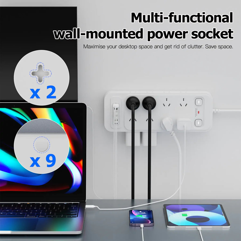22-in-1 Surge Protected AU Power Board - In Use