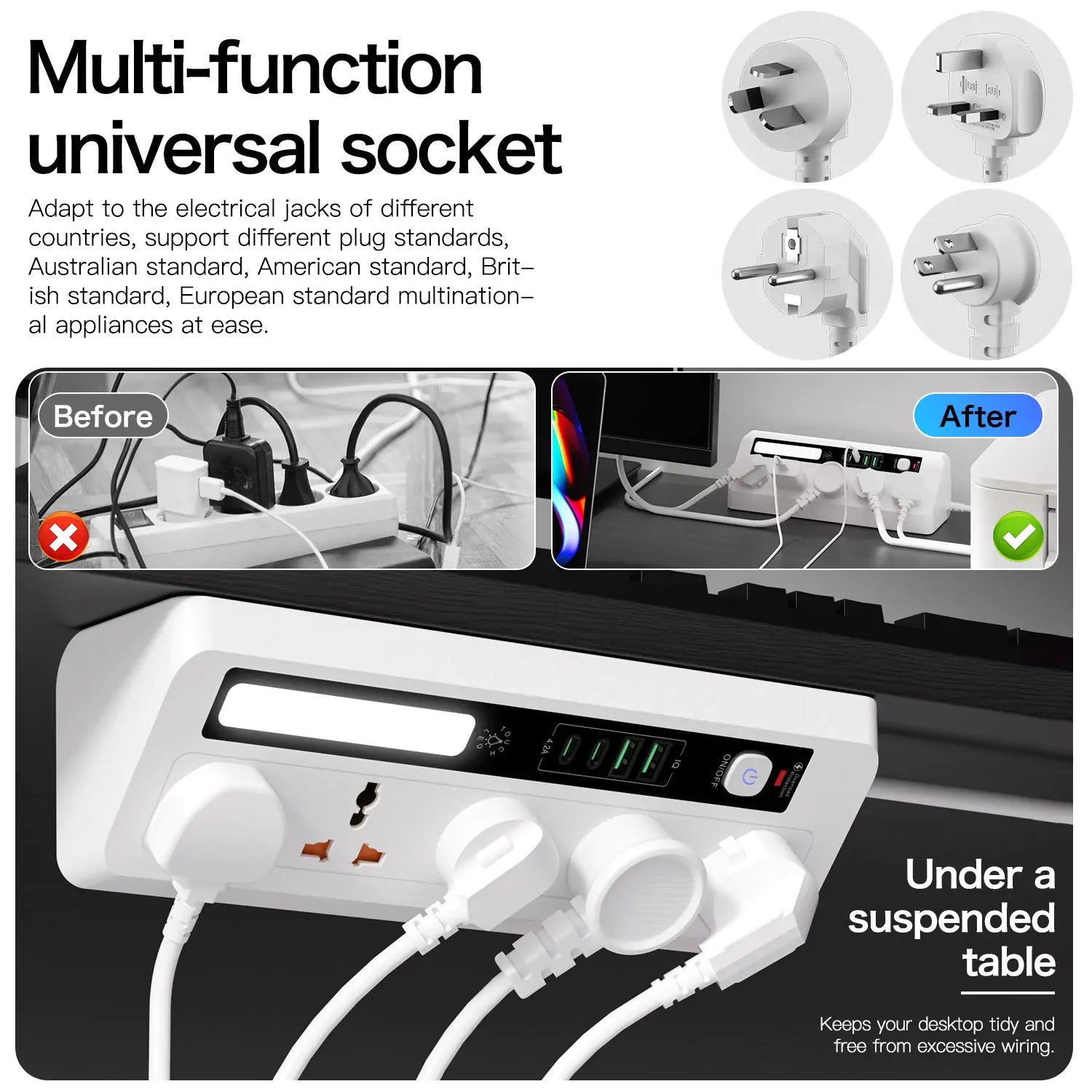 Surge Protected AU Power Board with 35W USB-C Fast Charge - Image 5
