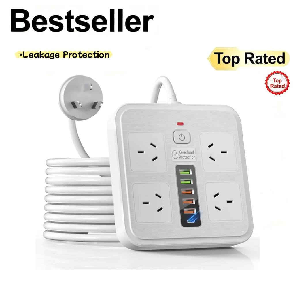 10-in-1 Power Board, Surge Protected, 4 AC + 6 USB - Image 8