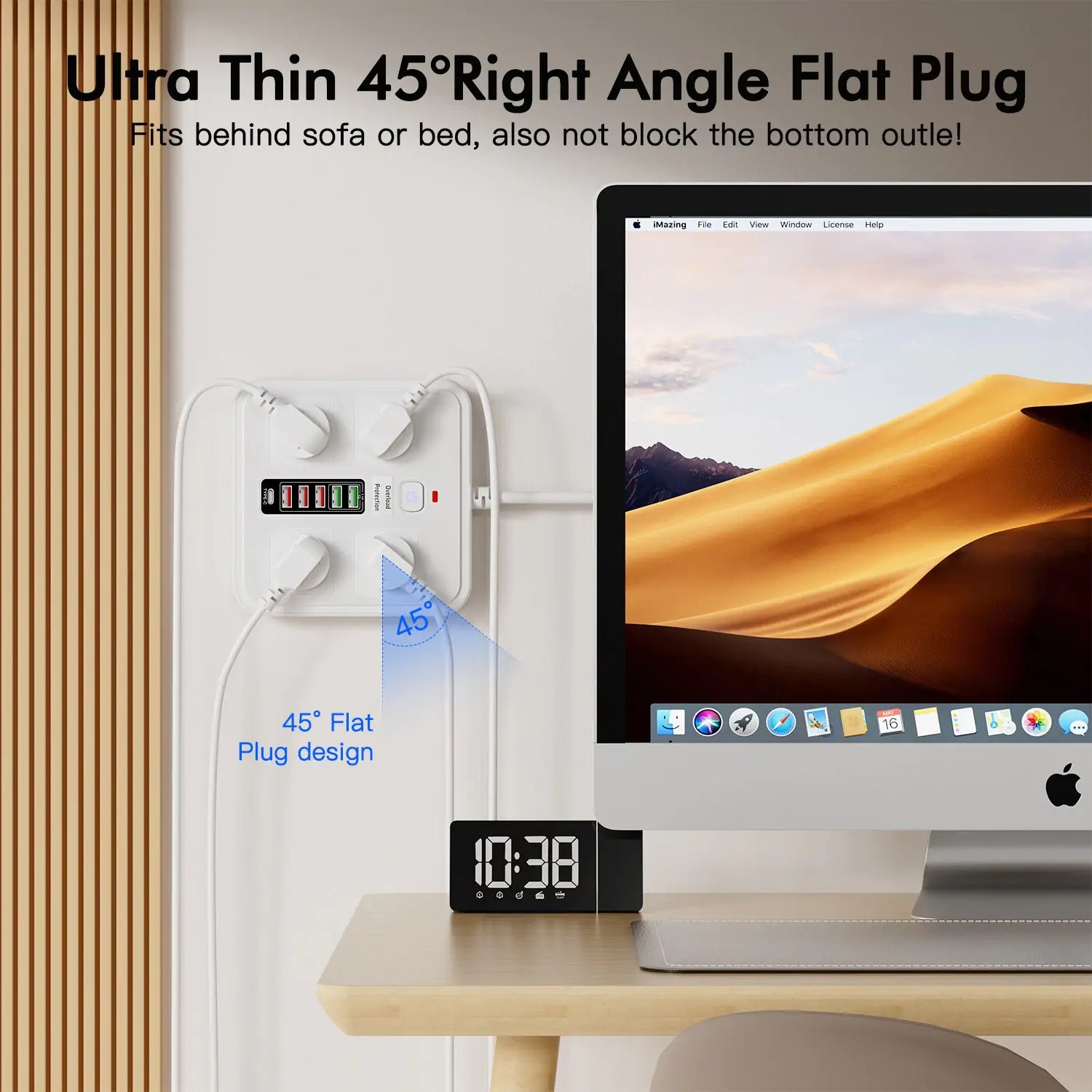 10-in-1 Power Board, Surge Protected, 4 AC + 6 USB - Features