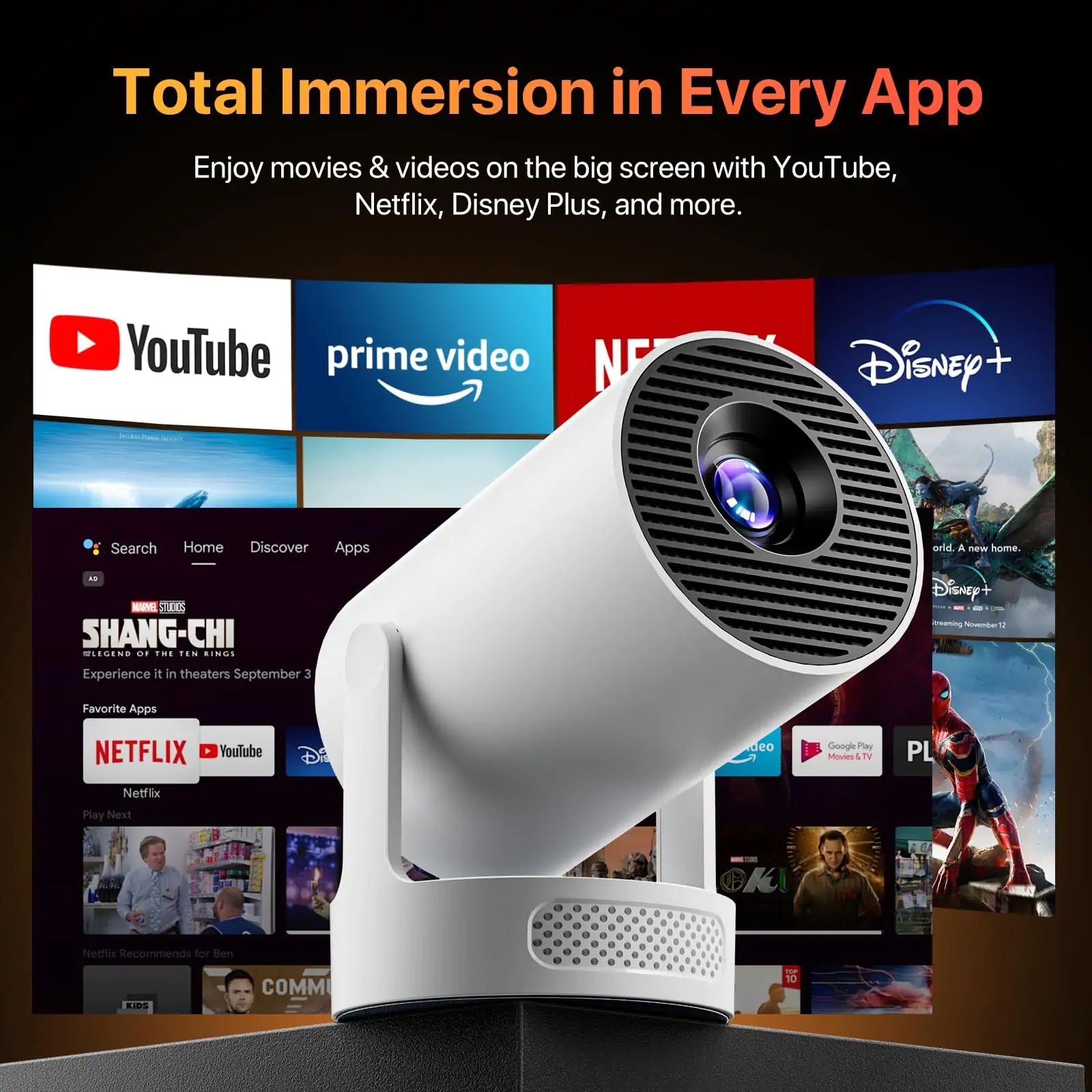 Smart Portable Projector with Built-in Android 13 & WiFi 6 - Image 6