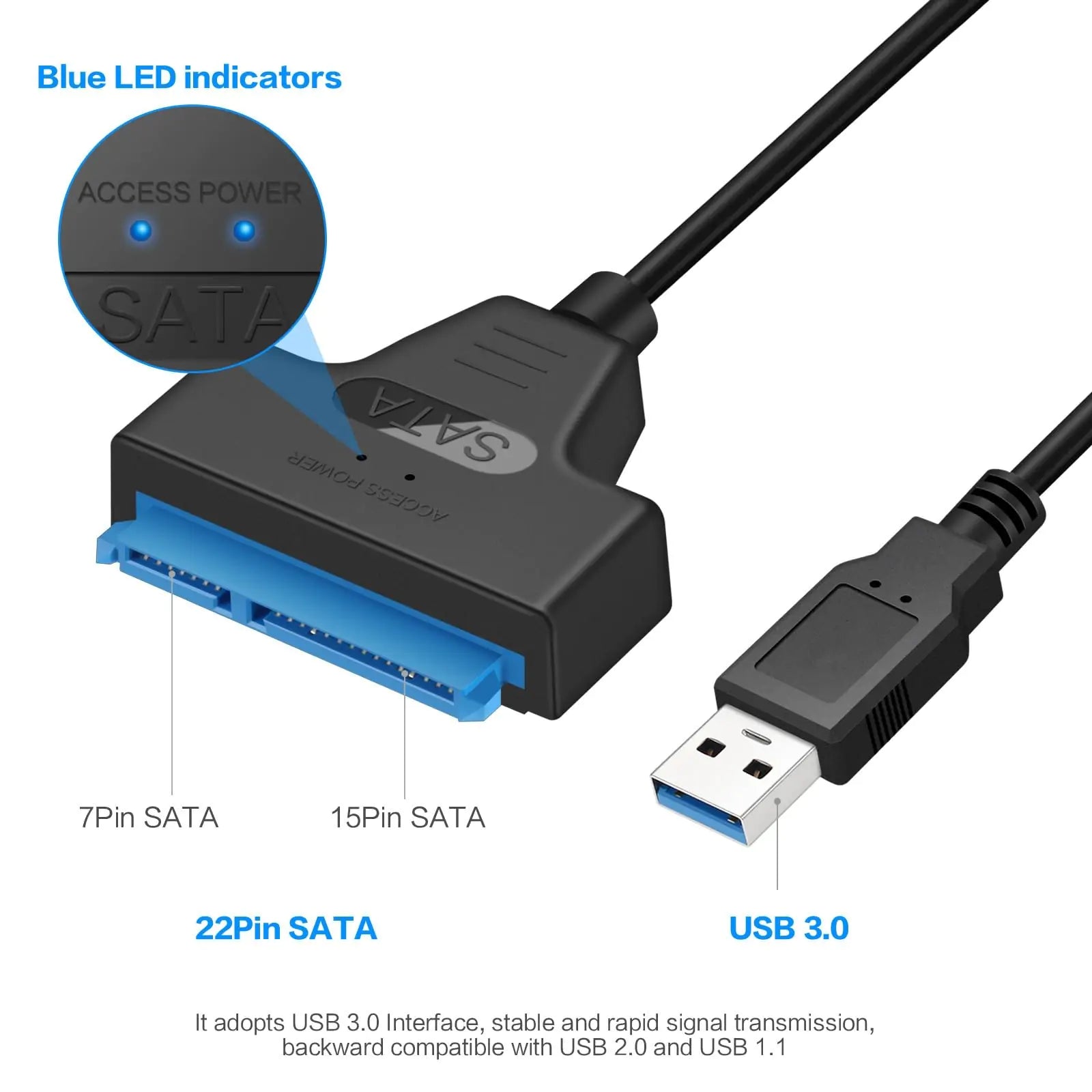SATA to USB 3.0 Adapter Cable for 2.5" SSD/HDD - Image 5