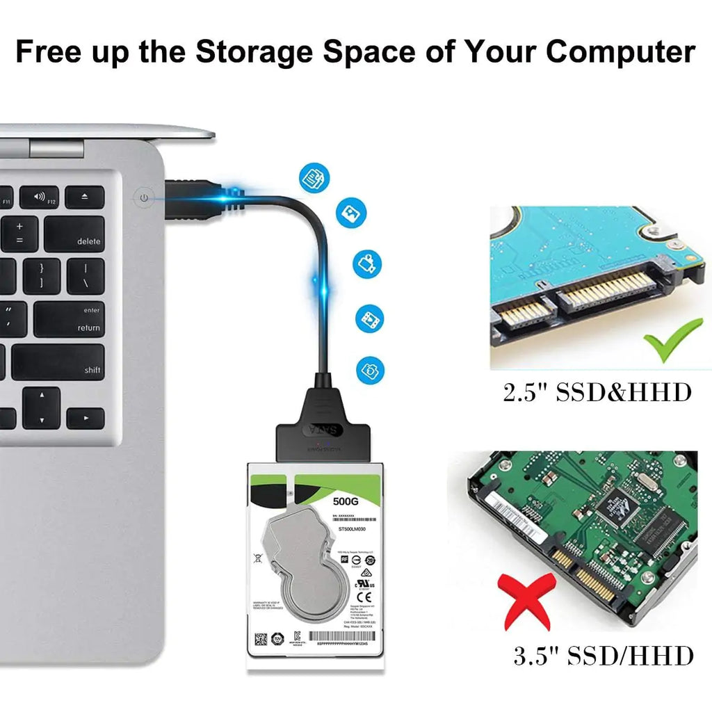 SATA to USB 3.0 Adapter Cable for 2.5" SSD/HDD - Image 7