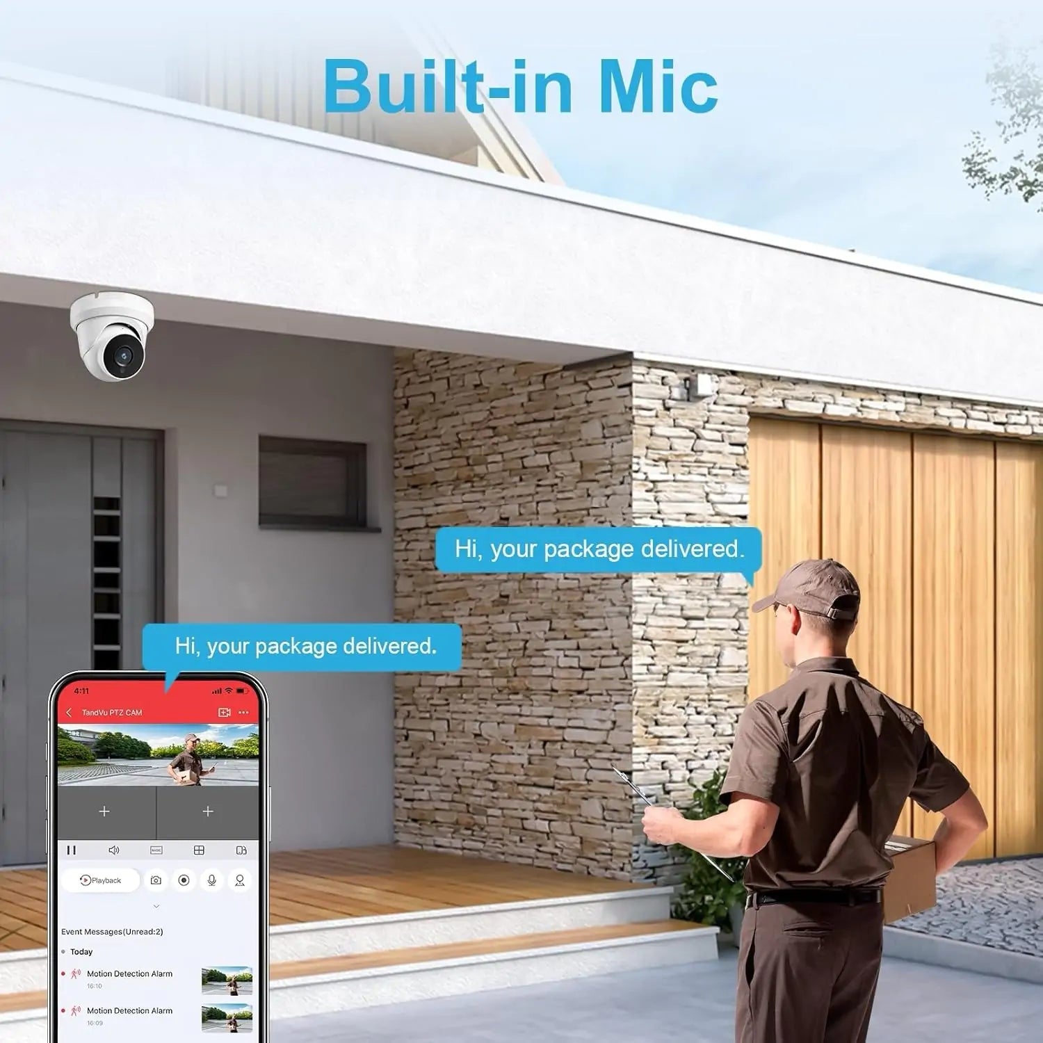 PoE 4MP 2K IP Turret Security Camera, ONVIF Compatible - Features