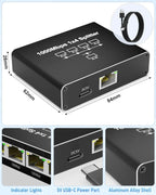 4 Port Gigabit Ethernet Splitter 1 in 4 Out - Image 6