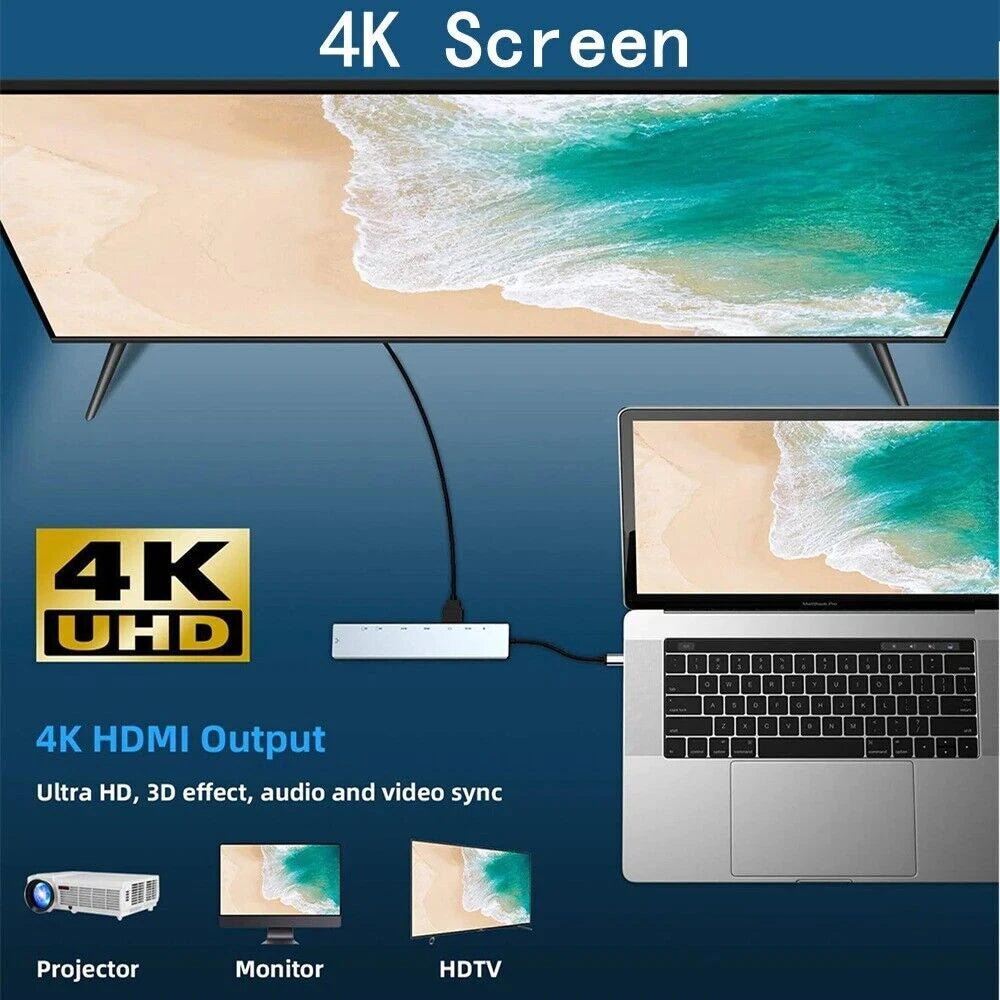 11-in-1 USB-C Hub Docking Station with HDMI 4K Output + VGA - Features