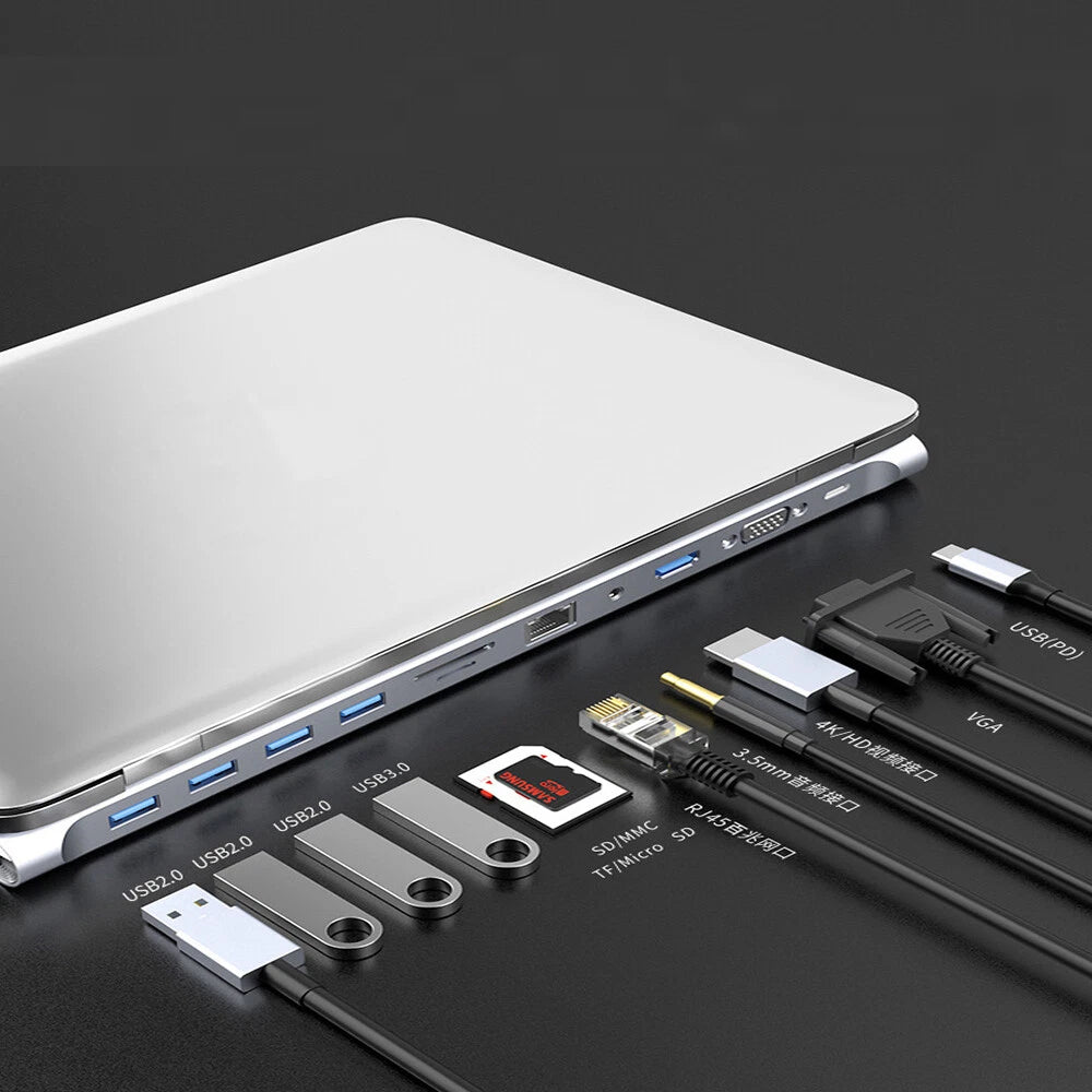 11-in-1 USB-C Hub Docking Station with HDMI 4K Output + VGA - Image 5