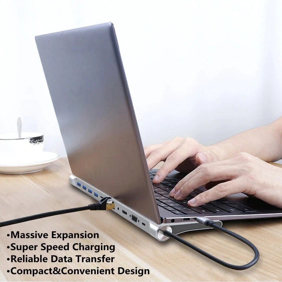11-in-1 USB-C Hub Docking Station with HDMI 4K Output + VGA - Image 6