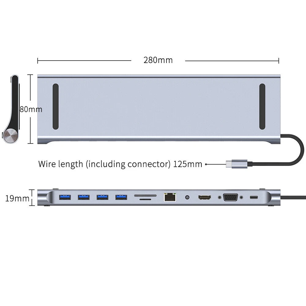 11-in-1 USB-C Hub Docking Station with HDMI 4K Output + VGA - Image 7