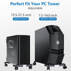 Adjustable PC Case Stand Trolley - Detail View