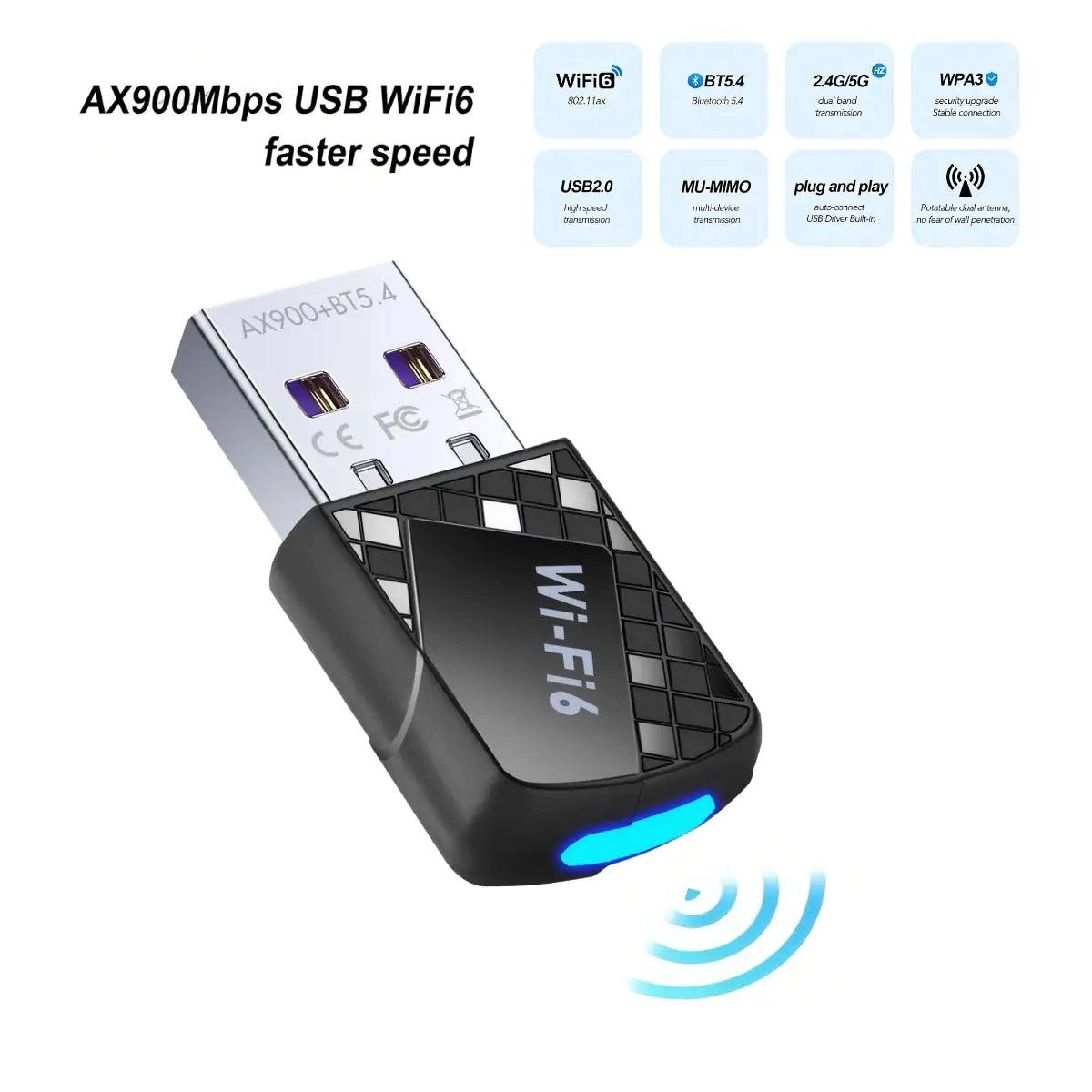 2-in-1 WiFi 6 USB Adapter & Bluetooth 5.4 Receiver - Image 9