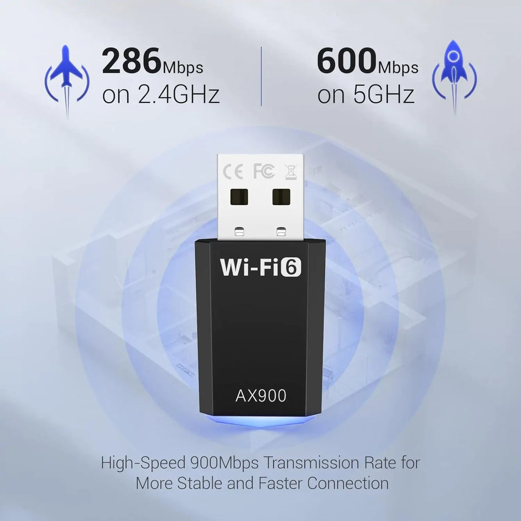 Wi-Fi 6 USB Adapter AX900, Driver Free Wireless Dongle, Dual Band - Image 5