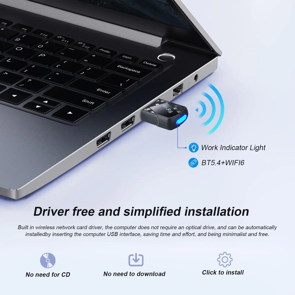 2-in-1 WiFi 6 USB Adapter & Bluetooth 5.4 Receiver - Features