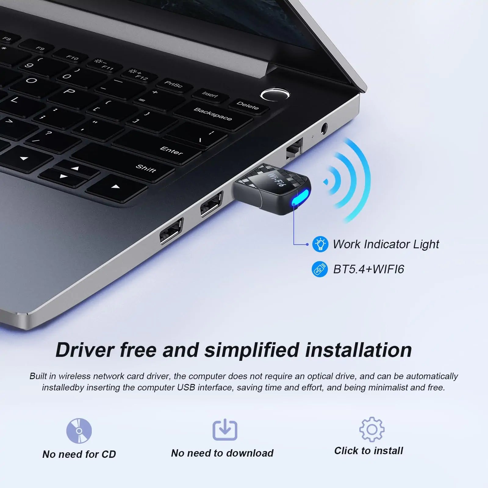 2-in-1 WiFi 6 USB Adapter & Bluetooth 5.4 Receiver - Features