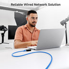 Cat 6 Ethernet cable for a wired desktop connection