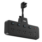 Black power board with individual switches and USB charging ports