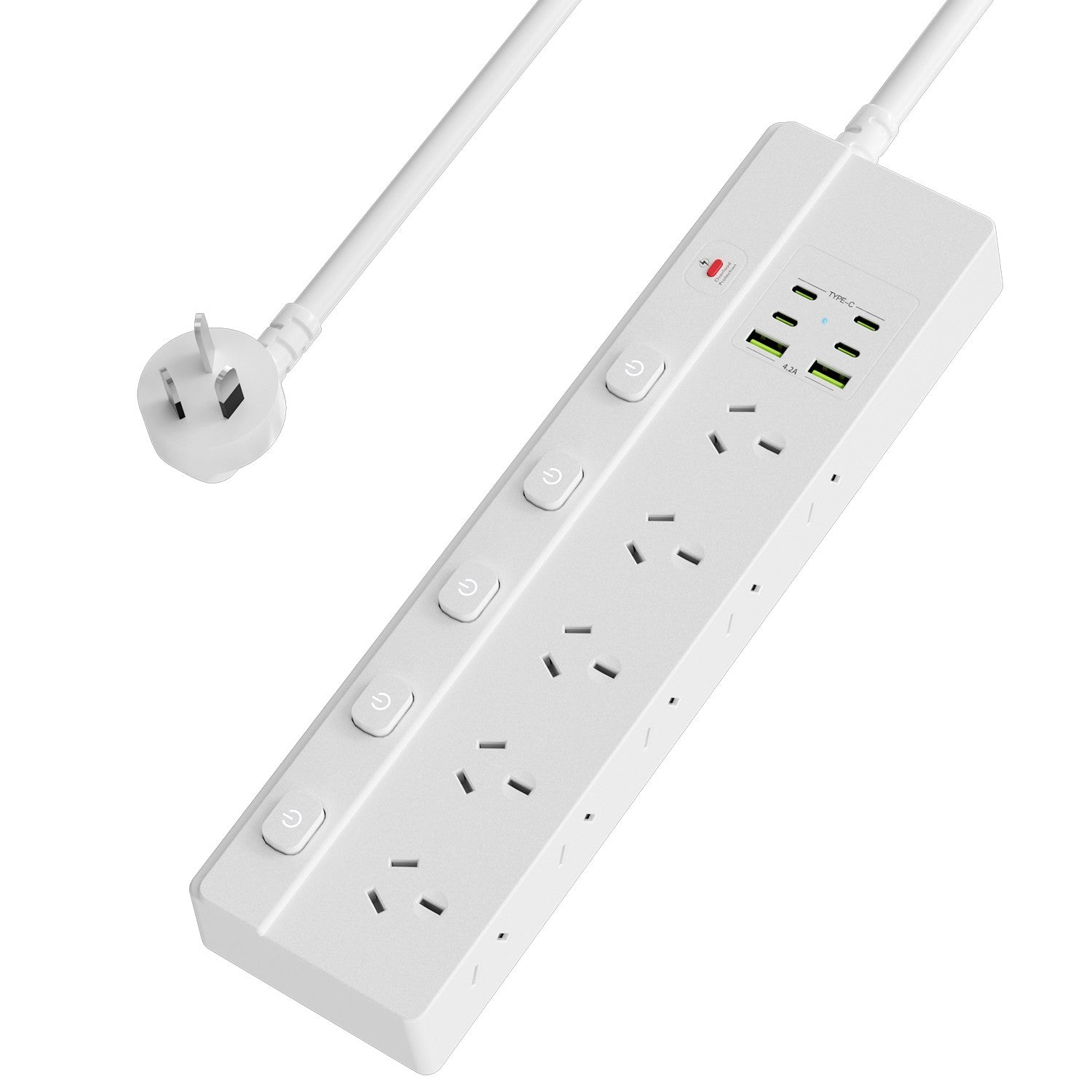 16-in-1 Power Board, 10 AC + 6 USB, Individual Switch