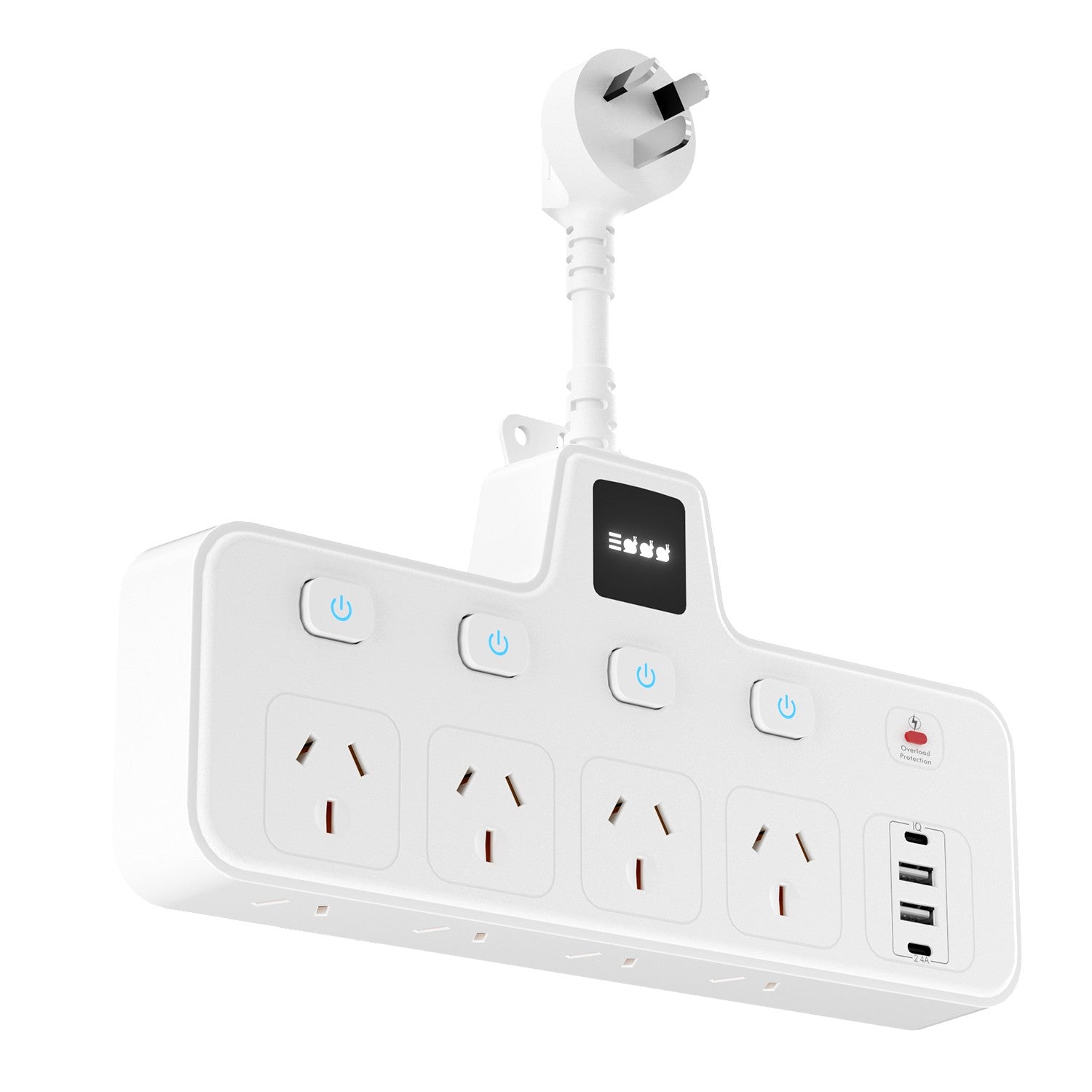 12-in-1 Power Board with LED Night Light & Switches
