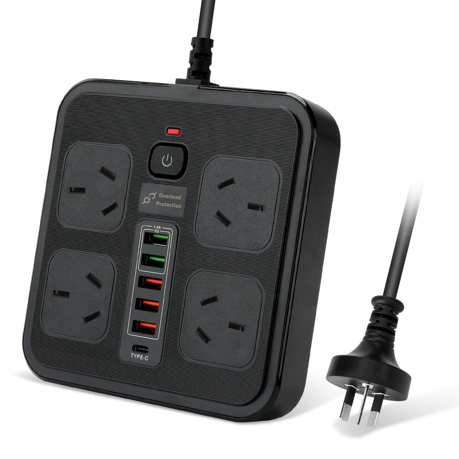 VELORICA UM10008-BK black 10-in-1 power board with Australian plug